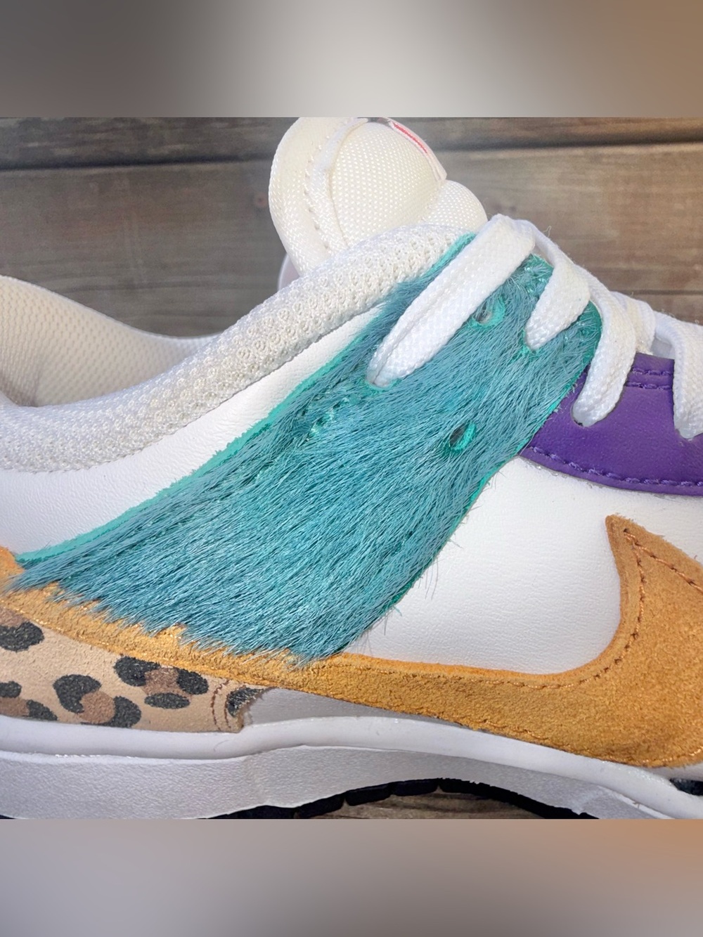 Rare Nike Dunk Low SE Safari Mix Patchwork Animal Print Womenâs 7.5 - Picture 11 of 11